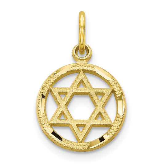 Million Charms 10K Yellow Gold Themed Religious Jewish Star Of David Charm