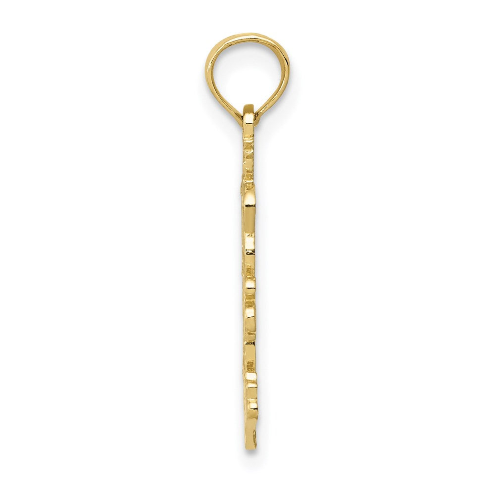 Million Charms 10K Yellow Gold Themed Double Palm Trees Pendant