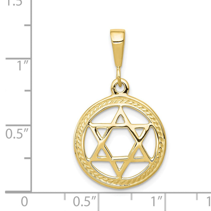 Million Charms 10K Yellow Gold Themed Religious Jewish Star Of David Charm