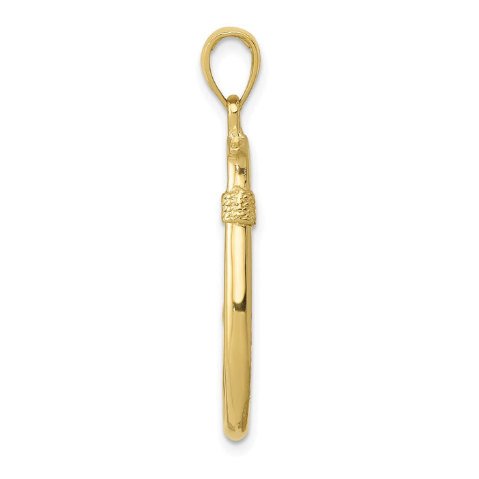 Million Charms 10K Yellow Gold Themed Fish Hook Pendant