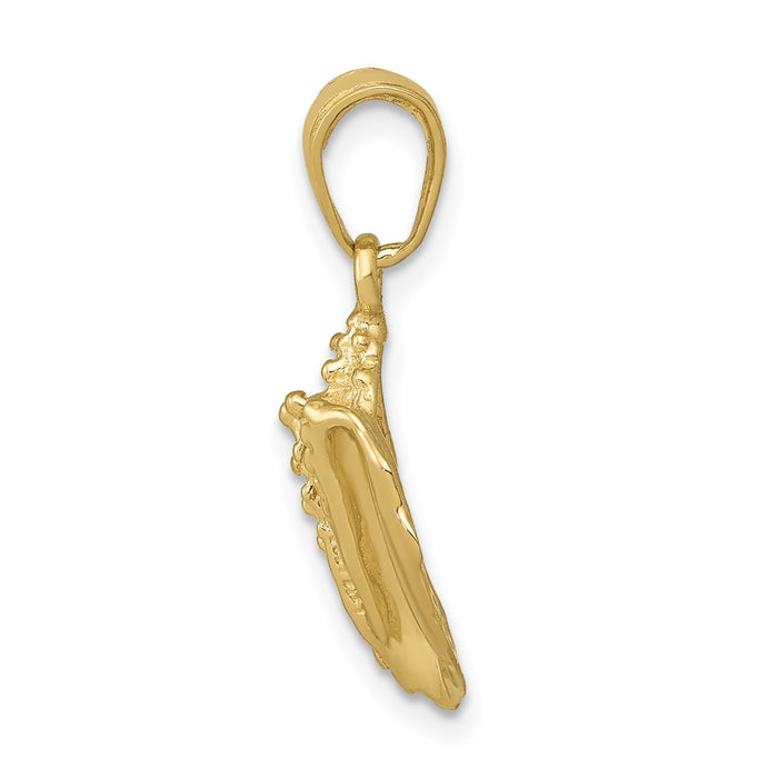 Million Charms 10K Yellow Gold Themed Conch Shell Pendant