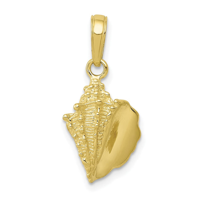 Million Charms 10K Yellow Gold Themed Conch Shell Pendant