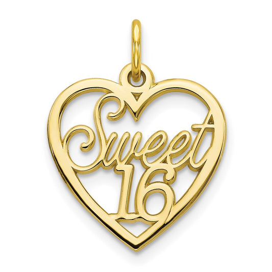 Million Charms 10K Yellow Gold Themed Sweet 16 Birthday Charm