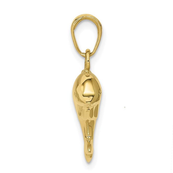 Million Charms 10K Yellow Gold Themed 3-D Dolphin Pendant