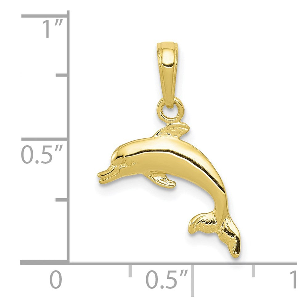 Million Charms 10K Yellow Gold Themed Dolphin Pendant