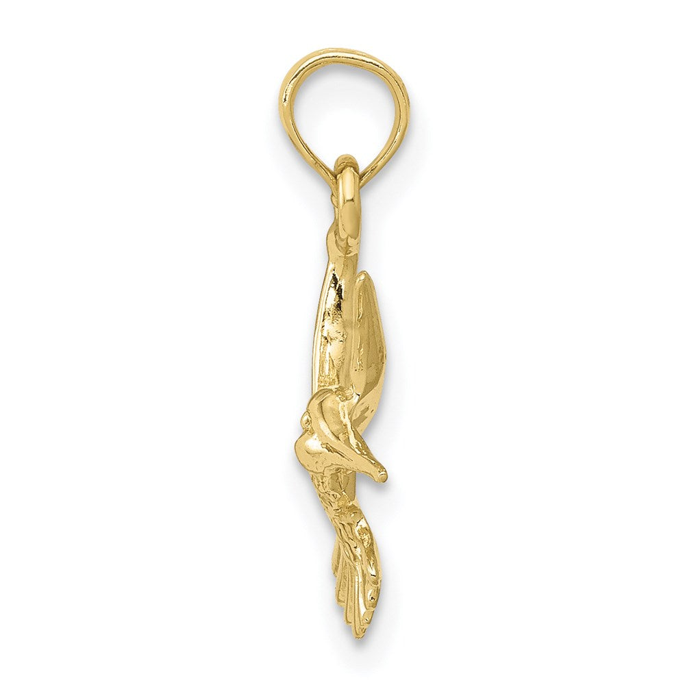 Million Charms 10K Yellow Gold Themed Hummingbird Charm