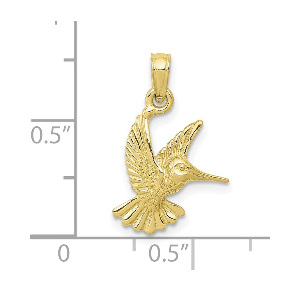 Million Charms 10K Yellow Gold Themed Hummingbird Charm