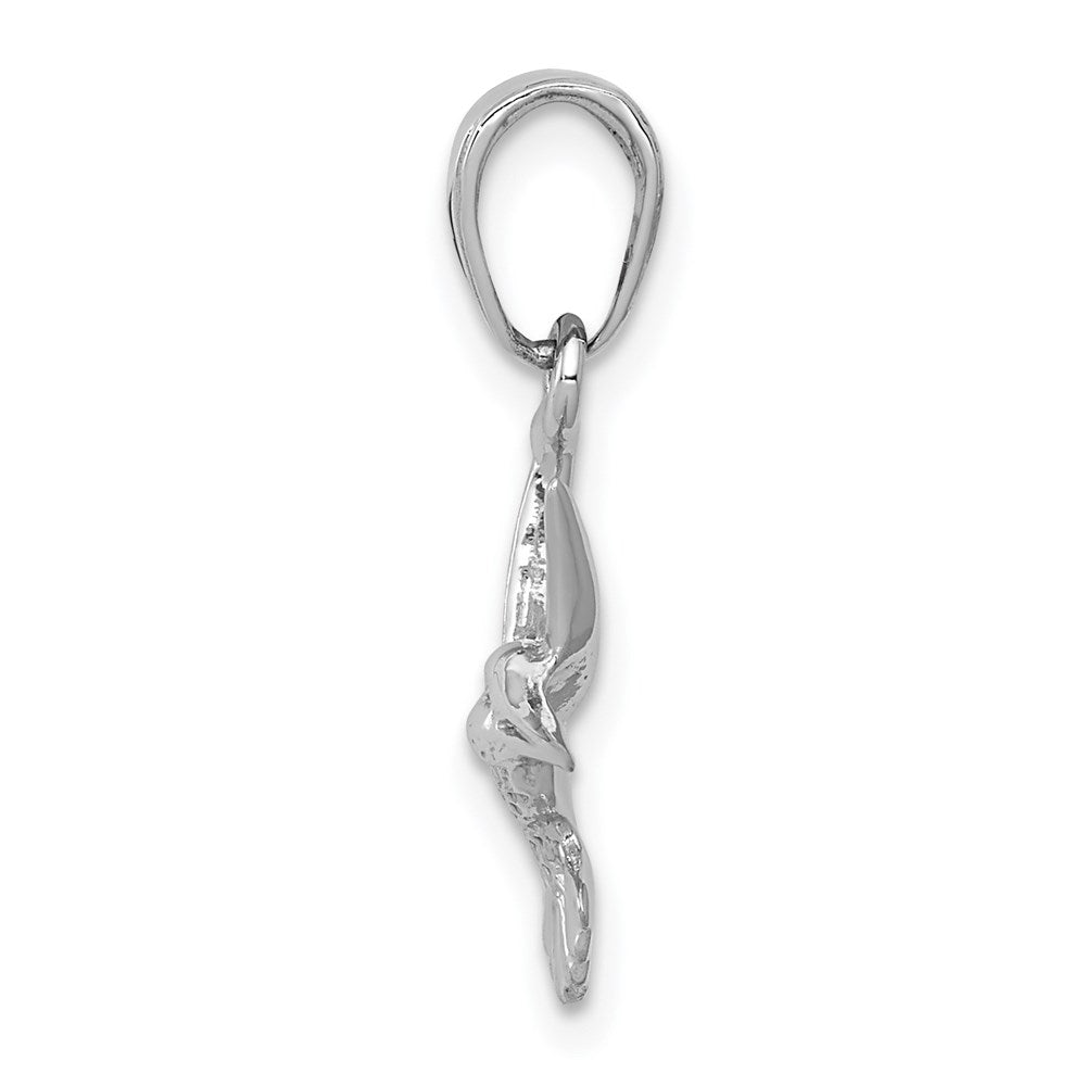 Million Charms 10K White Gold Themed Hummingbird Charm