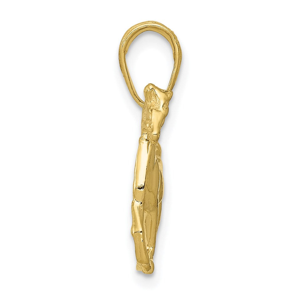 Million Charms 10K Yellow Gold Themed Standing Horse Pendant