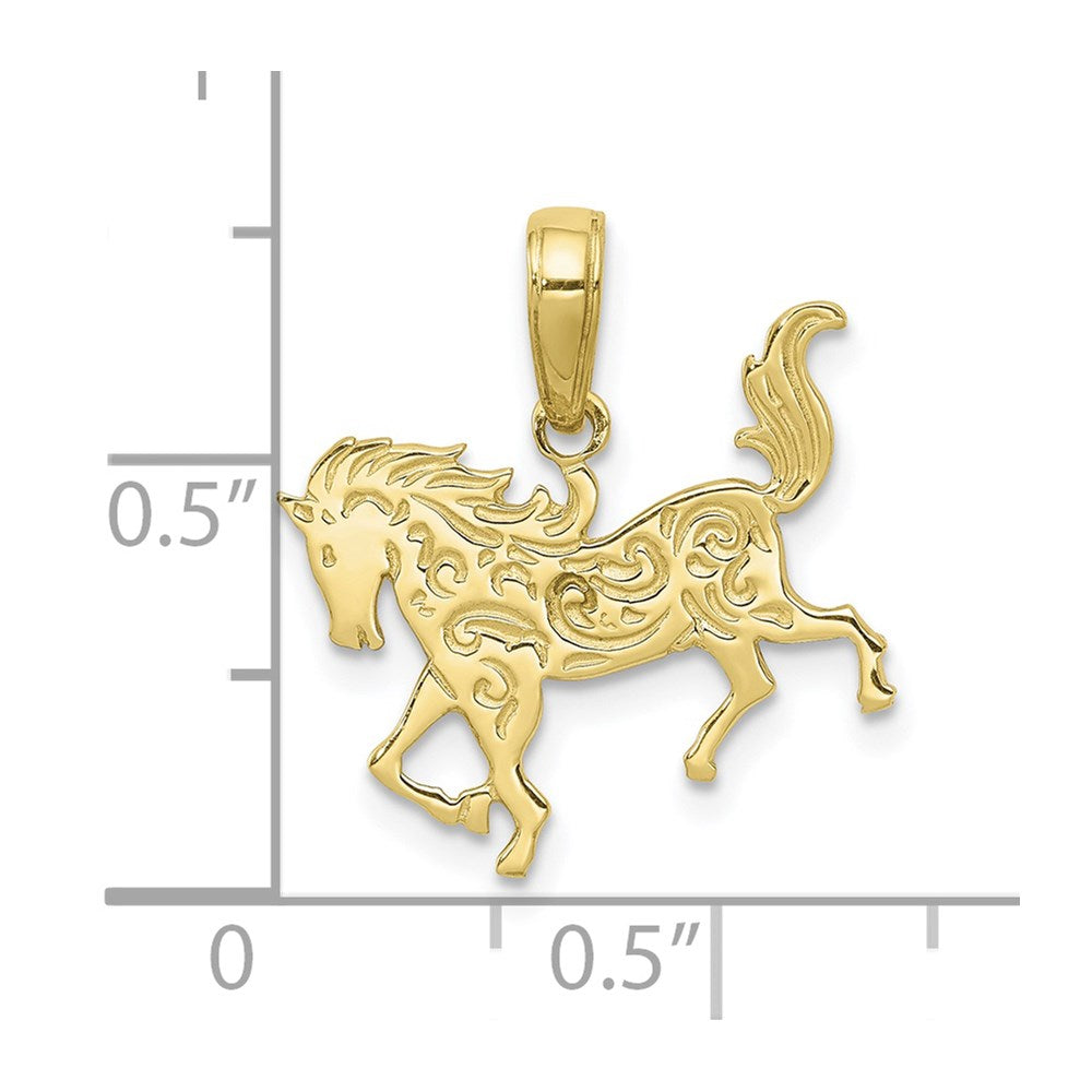 Million Charms 10K Yellow Gold Themed Horse Pendant