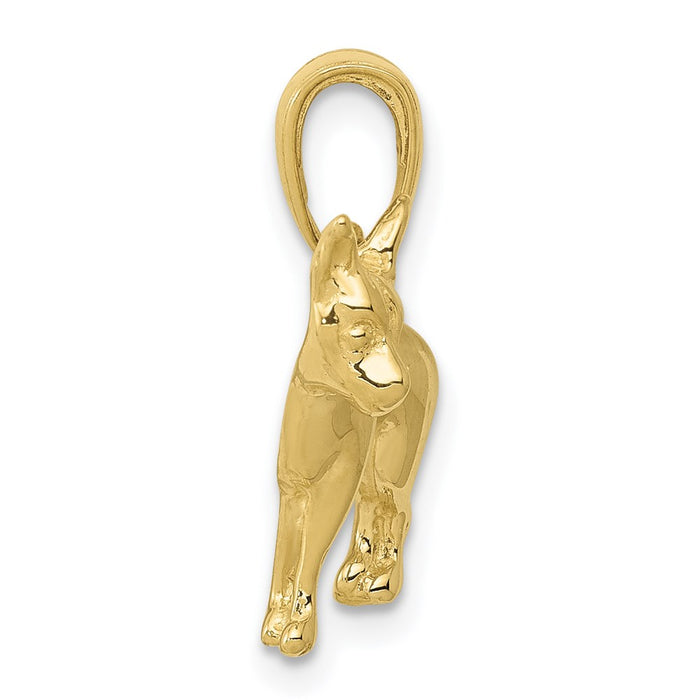 Million Charms 10K Yellow Gold Themed Chihuahua Dog Pendant