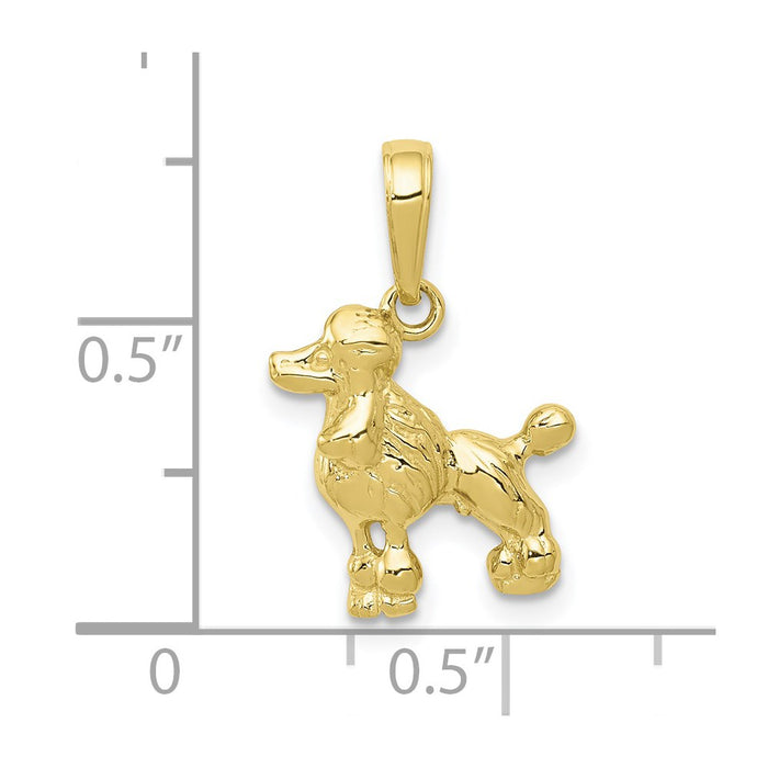 Million Charms 10K Yellow Gold Themed Poodle Dog Pendant