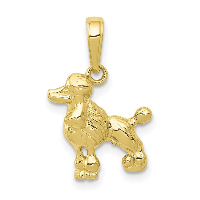Million Charms 10K Yellow Gold Themed Poodle Dog Pendant
