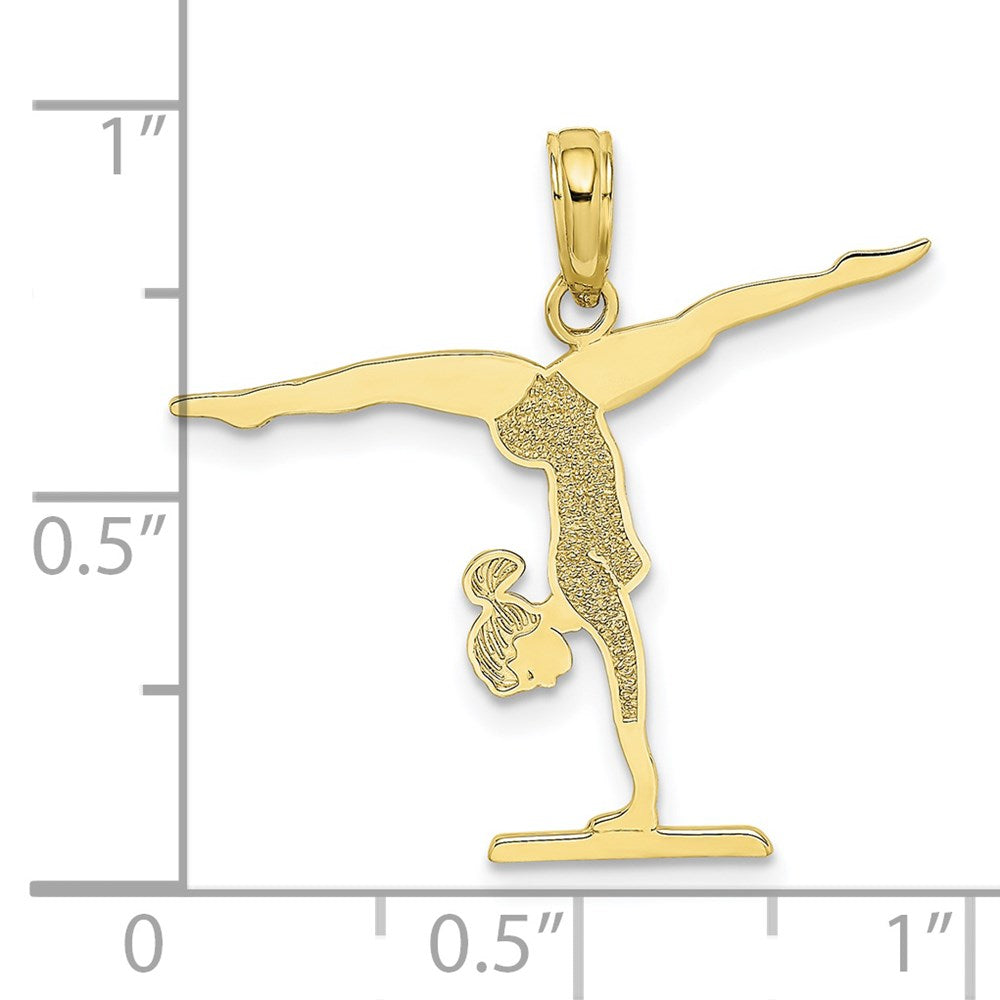 Million Charms 10K Yellow Gold Themed Gymnastics Floor Pendant