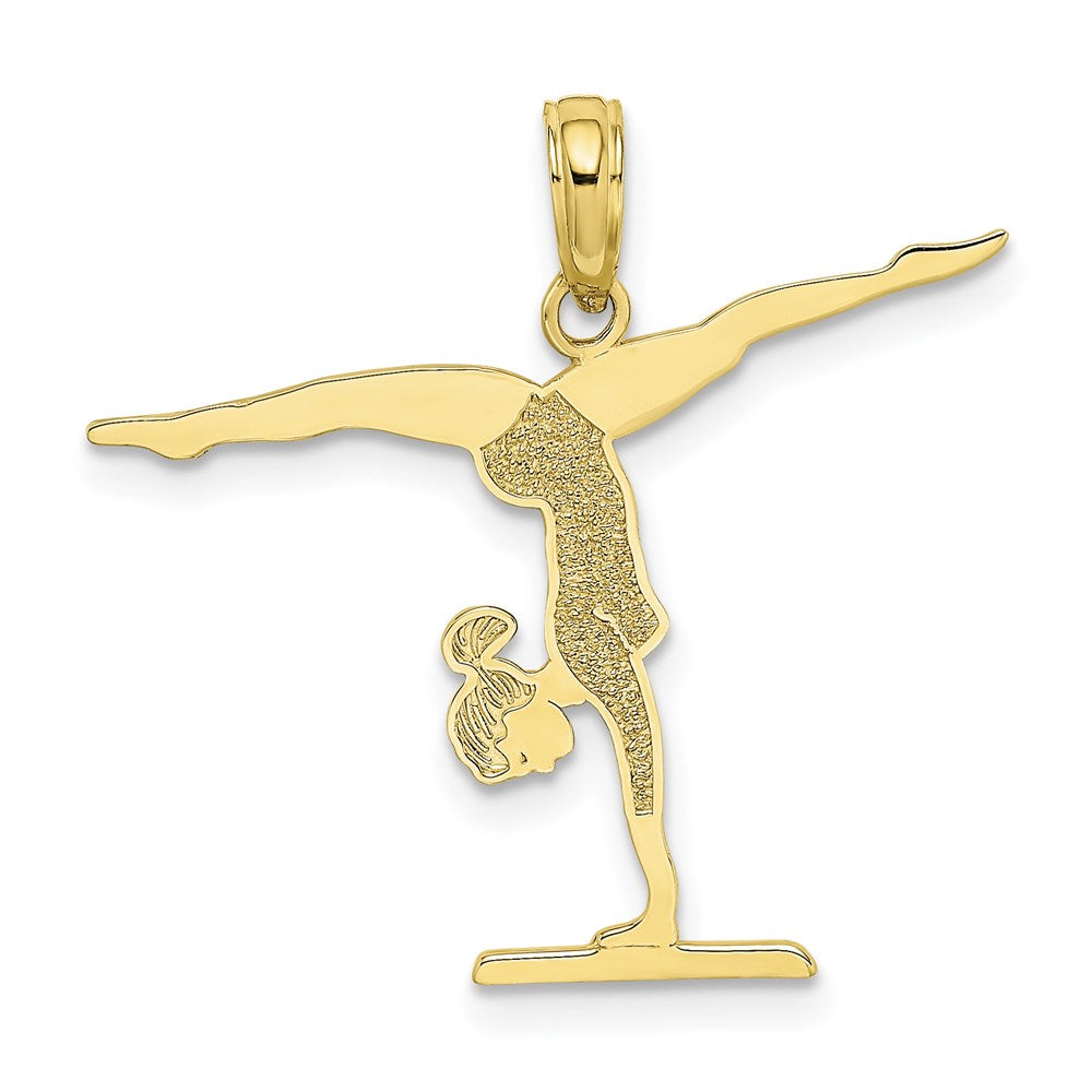 Million Charms 10K Yellow Gold Themed Gymnastics Floor Pendant