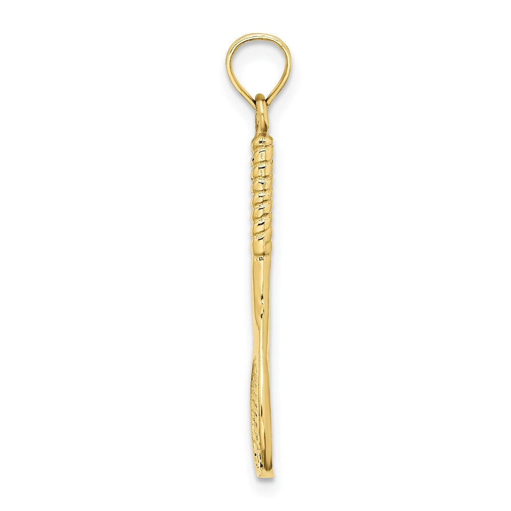 Million Charms 10K Yellow Gold Themed 3-D Sports Tennis Racquet Pendant