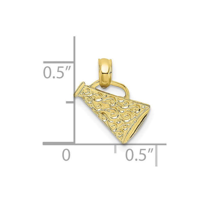 Million Charms 10K Yellow Gold Themed Megaphone With Handle Pendant