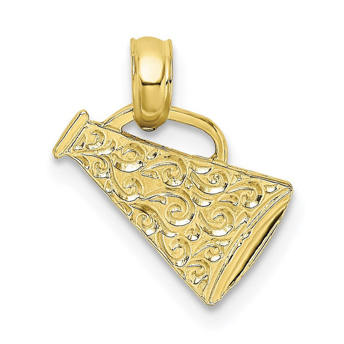 Million Charms 10K Yellow Gold Themed Megaphone With Handle Pendant