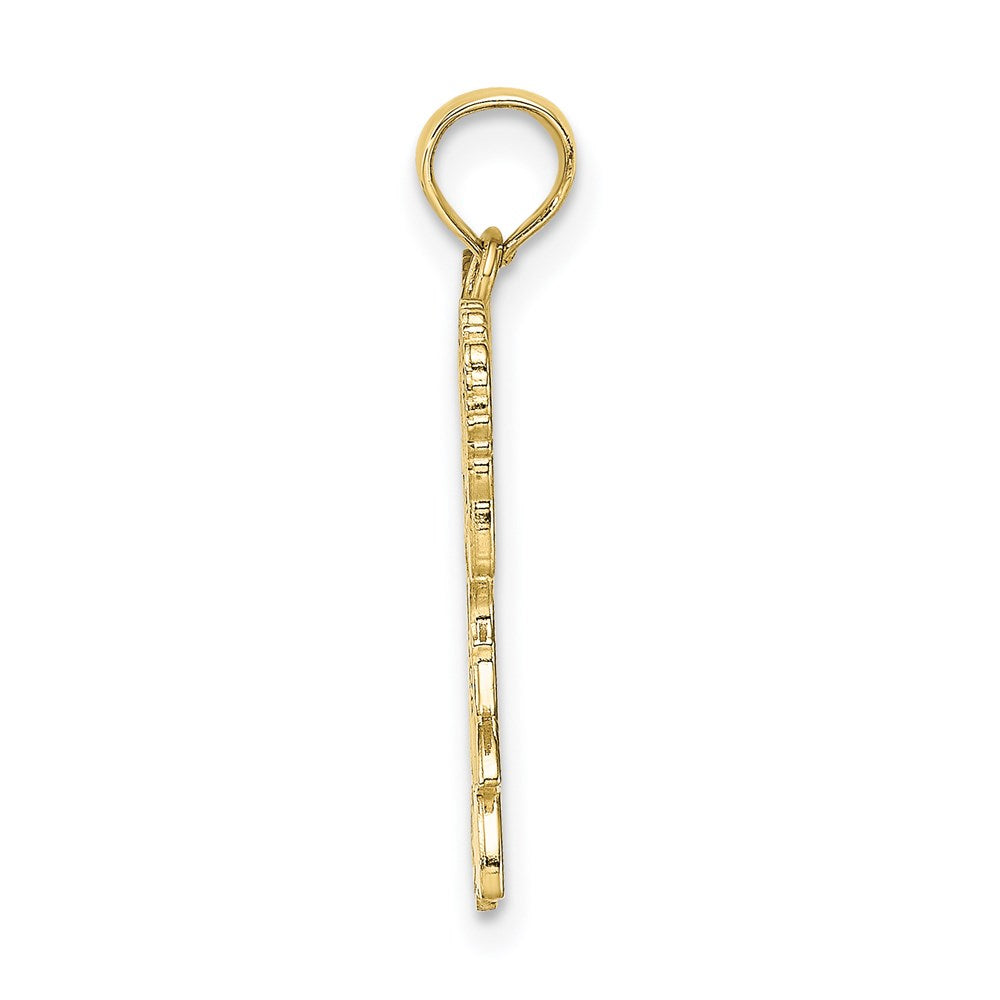 Million Charms 10K Yellow Gold Themed Cheerleader Jumping With Pom-Pom'S Pendant
