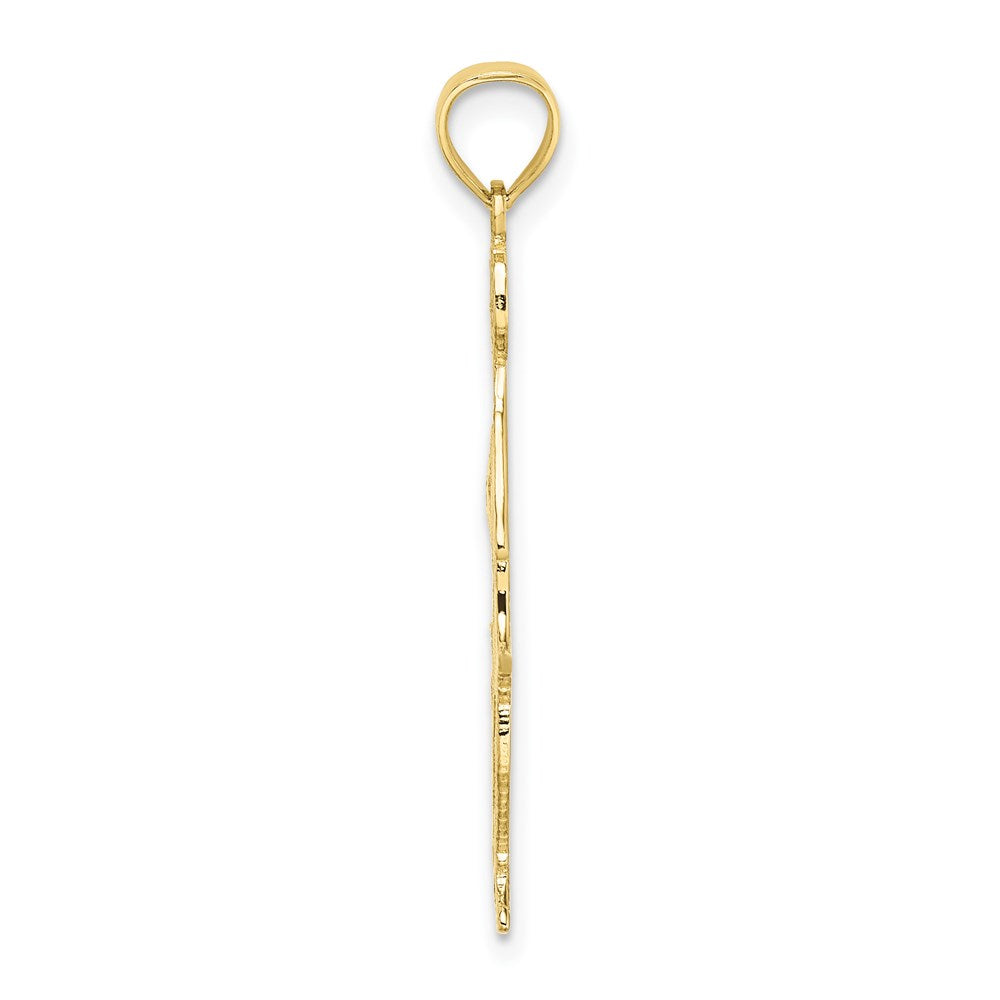 Million Charms 10K Yellow Gold Themed Cheerleader With Hand On Head Pendant
