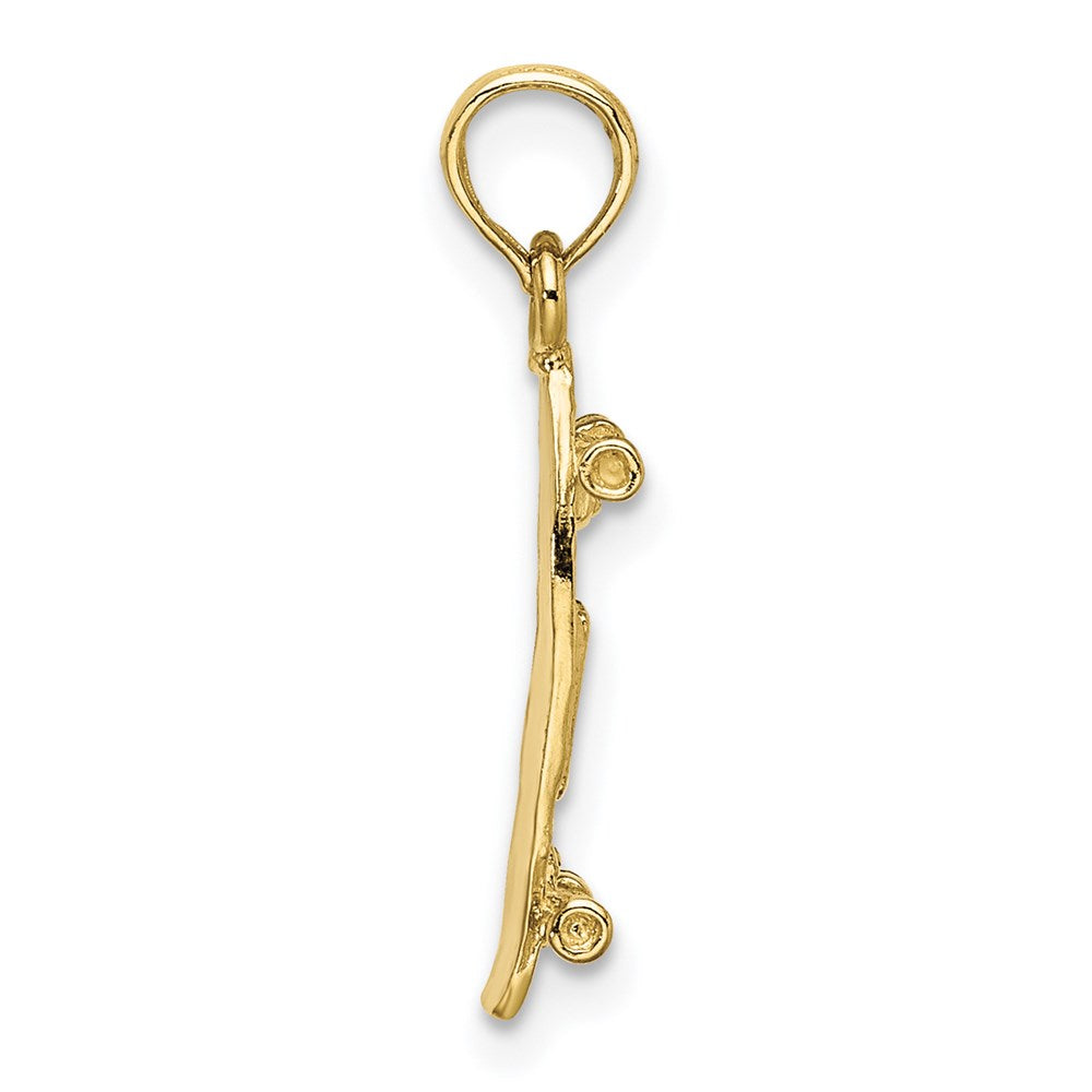 Million Charms 10K Yellow Gold Themed 3-D Skate Board Charm