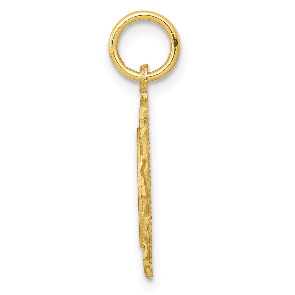 Million Charms 10K Yellow Gold Themed Circle With Filigree Edges Charm