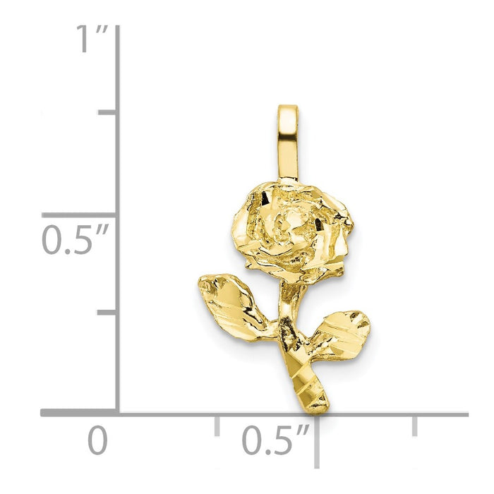Million Charms 10K Yellow Gold Themed Yellow Gold Themed Rose Charm