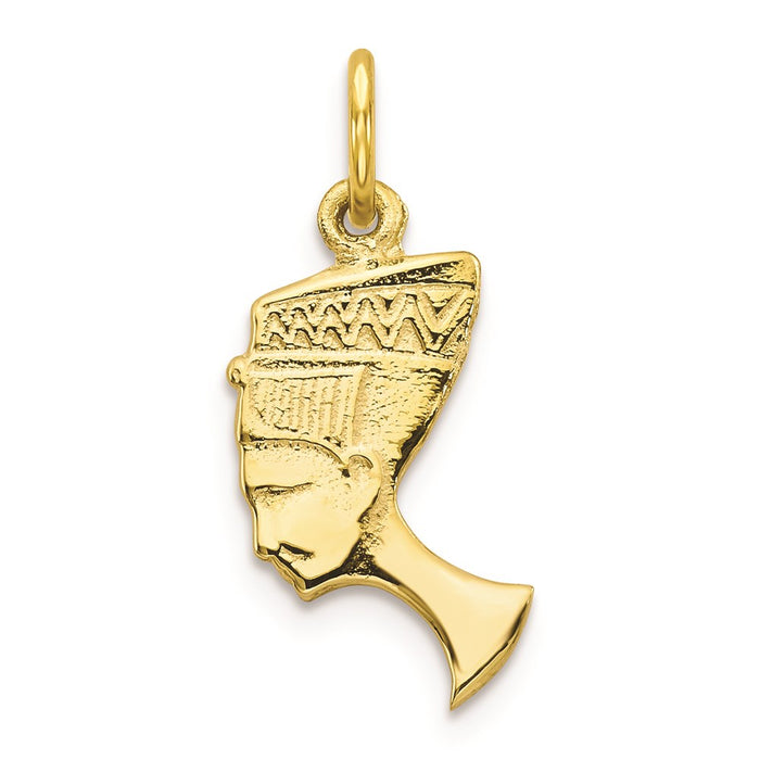 Million Charms 10K Yellow Gold Themed Solid Bust Of Nefertiti Charm