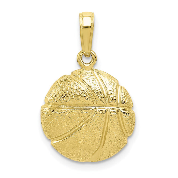 Million Charms 10K Yellow Gold Themed Sports Basketball Pendant