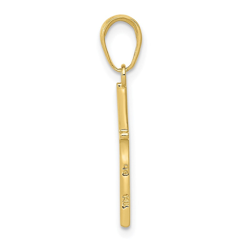 Million Charms 10K Yellow Gold Themed Polished Relgious Cross Pendant