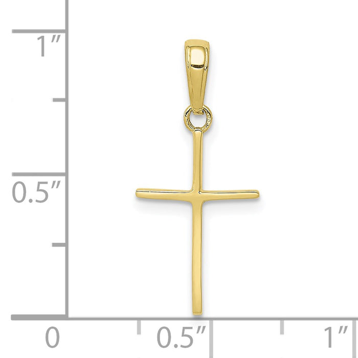 Million Charms 10K Yellow Gold Themed Polished Relgious Cross Pendant