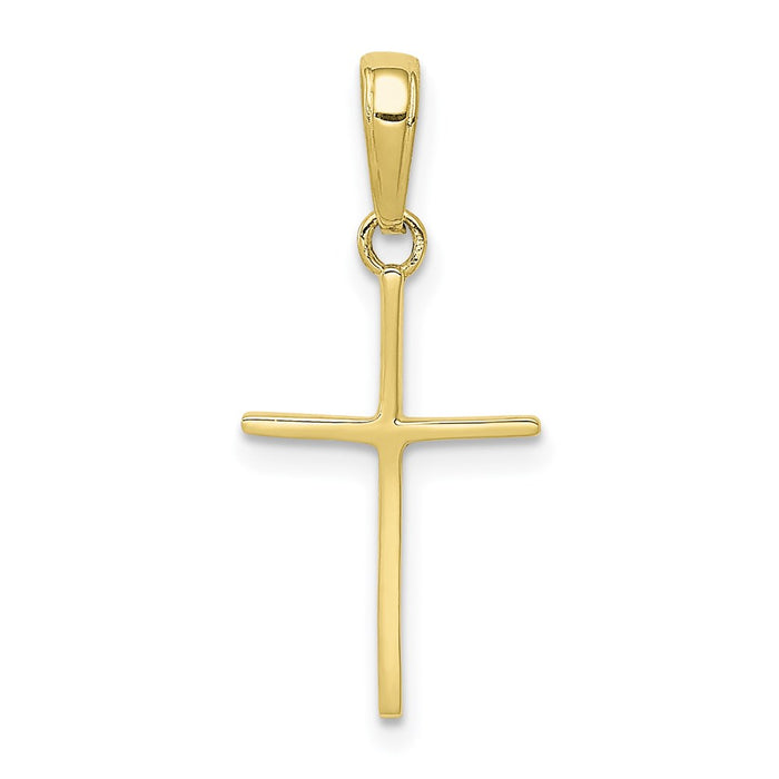 Million Charms 10K Yellow Gold Themed Polished Relgious Cross Pendant