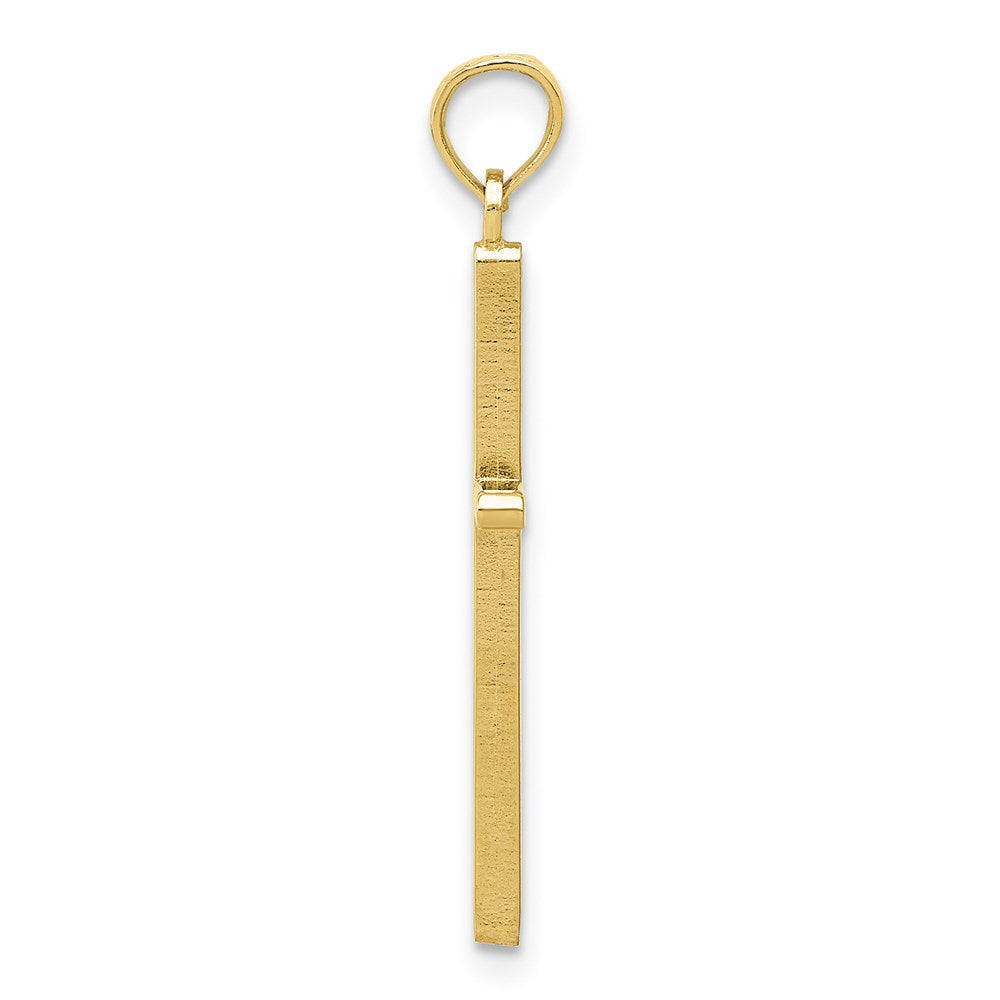 Million Charms 10K Yellow Gold Themed Polished Relgious Cross Pendant