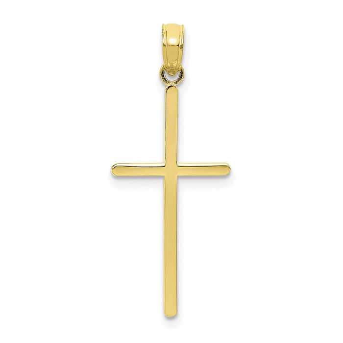 Million Charms 10K Yellow Gold Themed Polished Relgious Cross Pendant