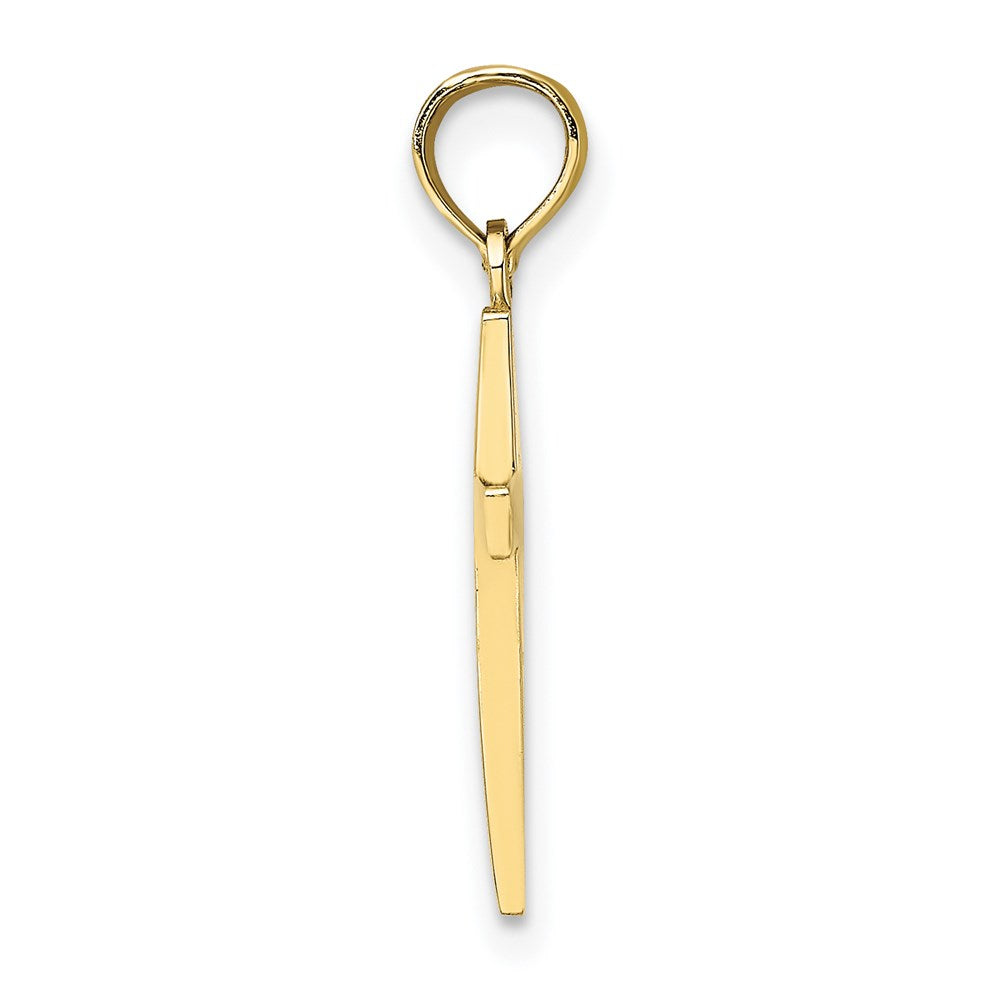 Million Charms 10K Yellow Gold Themed Polished Relgious Cross Pendant