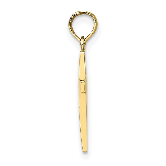 Million Charms 10K Yellow Gold Themed Polished Relgious Cross Pendant