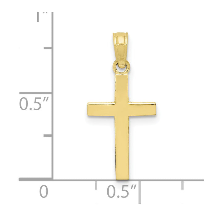 Million Charms 10K Yellow Gold Themed Polished Relgious Cross Pendant