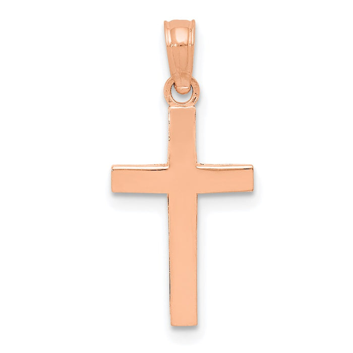 Million Charms 10K Rose Gold Themed Polished Relgious Cross Pendant
