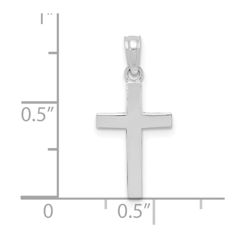 Million Charms 10K White Gold Themed Polished Relgious Cross Pendant
