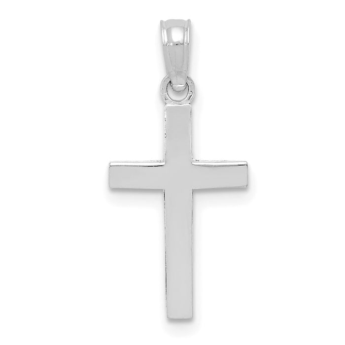 Million Charms 10K White Gold Themed Polished Relgious Cross Pendant