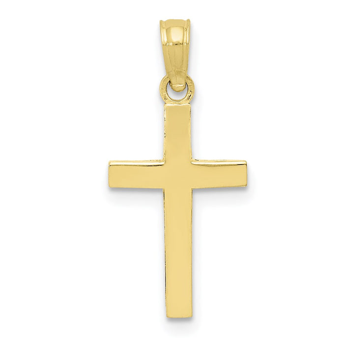 Million Charms 10K Yellow Gold Themed Polished Relgious Cross Pendant