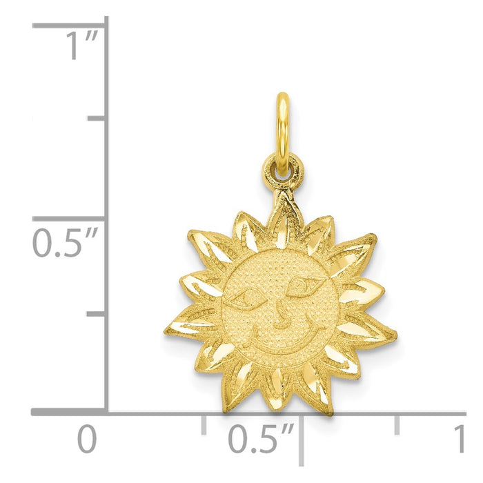 Million Charms 10K Yellow Gold Themed Sun Charm