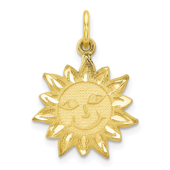 Million Charms 10K Yellow Gold Themed Sun Charm