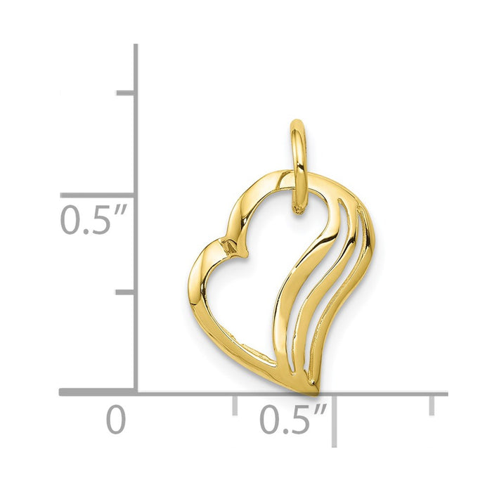 Million Charms 10K Yellow Gold Themed Heart Charm