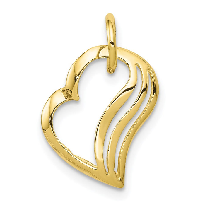 Million Charms 10K Yellow Gold Themed Heart Charm