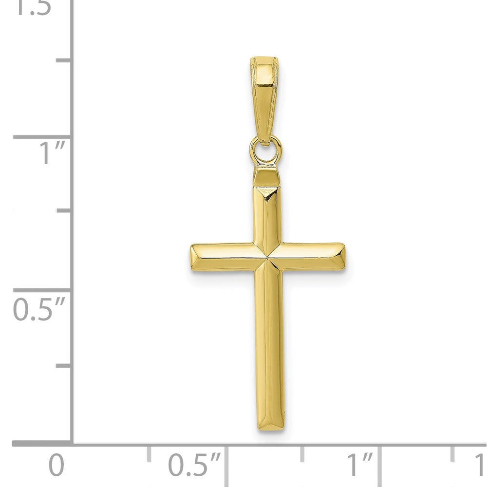 Million Charms 10K Yellow Gold Themed Reversible Latin Relgious Cross Pendant
