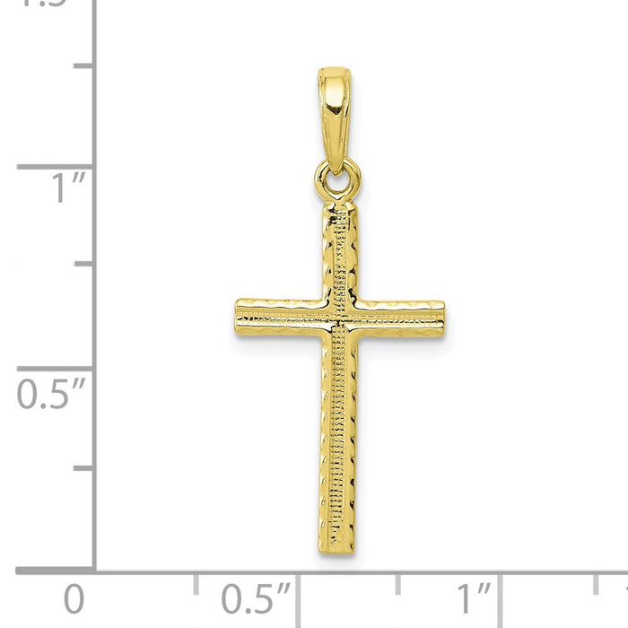 Million Charms 10K Yellow Gold Themed Latin Relgious Cross Pendant