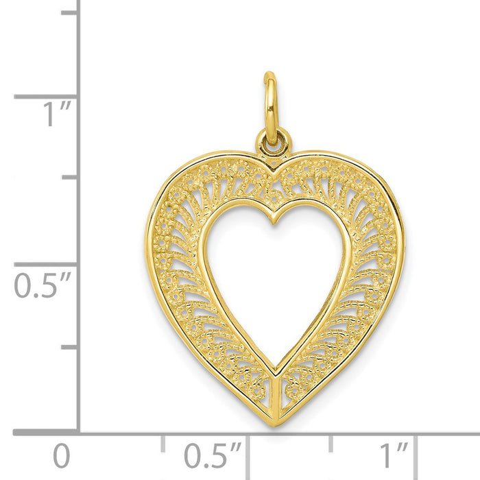 Million Charms 10K Yellow Gold Themed Heart Charm