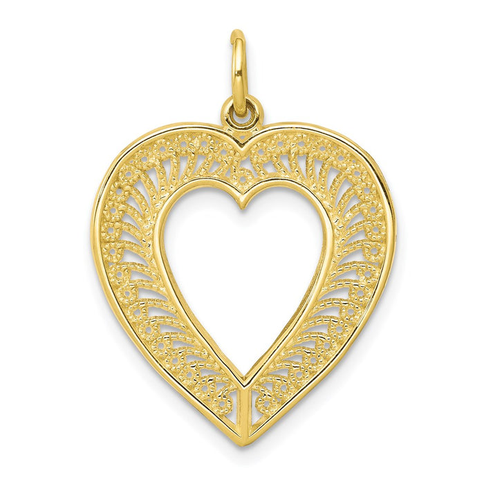 Million Charms 10K Yellow Gold Themed Heart Charm