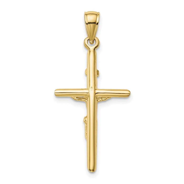 Million Charms 10K Yellow Gold Themed Inri Relgious Crucifix Pendant